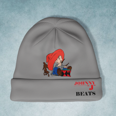 A grey Johnny J Beenie cap featuring his album Beats